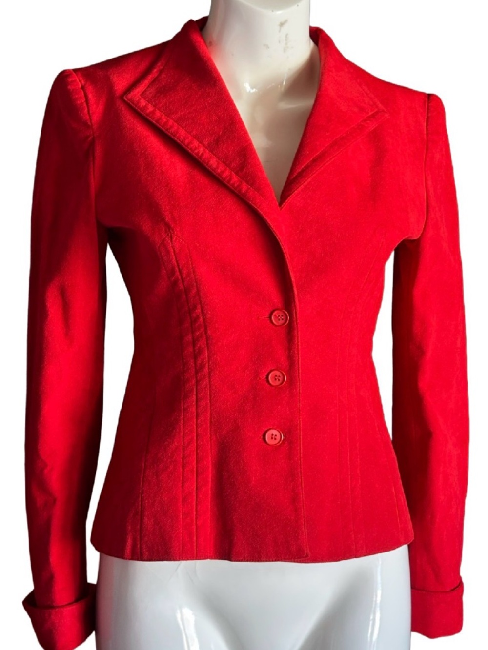 Vintage Suede Candy Apple Red Blazer/Jacket